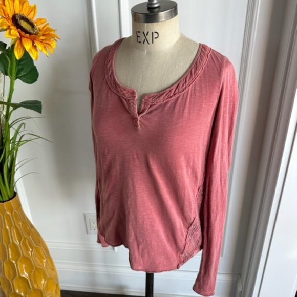 Free People Knit Top with Open Patchwork Back - Picture 3 of 16